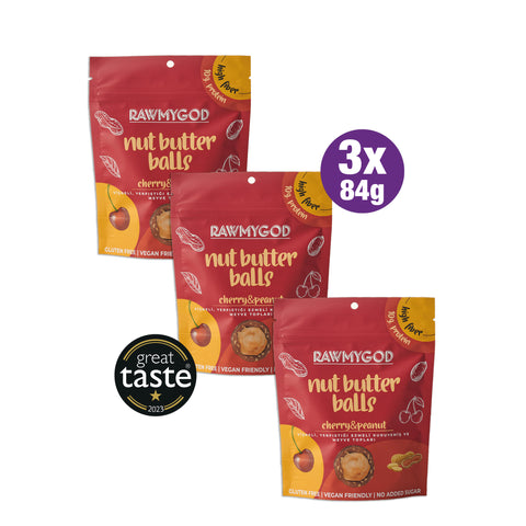 Vişneli, Yerfıstığı Ezmeli Kuruyemiş Ve Meyve Topları 3'lü Paket