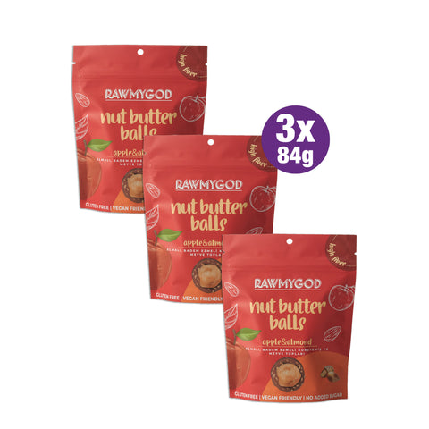 Elmalı, Badem Ezmeli Kuruyemiş Ve Meyve Topları 3'lü Paket 84g