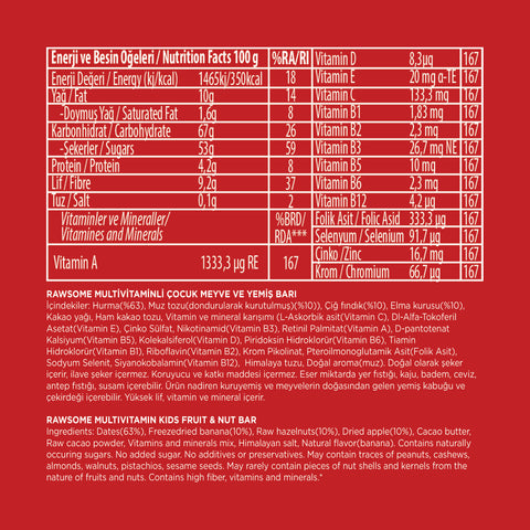 Multivitamin Kids Bar Glutensiz Ve Vegan 30g X 7 Adet