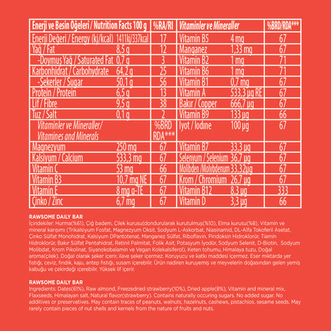 Daily Bar Vitamin Ve Mineral Deposu 30g X 20 Adet