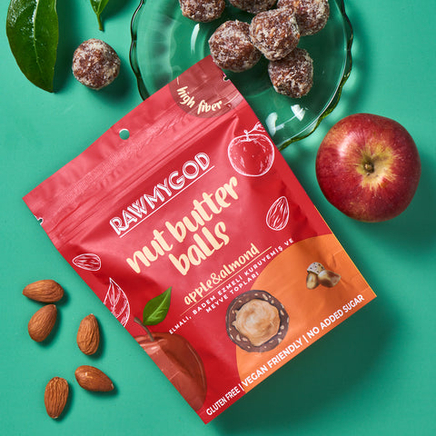 Elmalı, Badem Ezmeli Kuruyemiş Ve Meyve Topları 3'lü Paket 84g