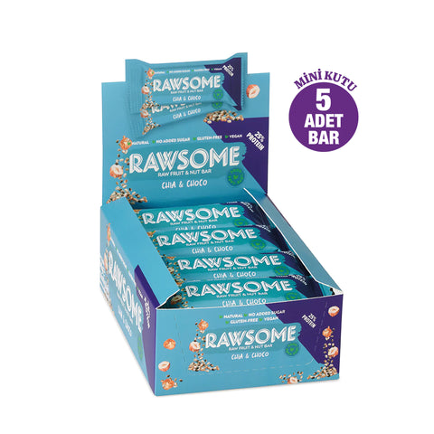 Chia ve Kakao Çekirdekli Yüksek Proteinli Bar 40g X 5 Adet