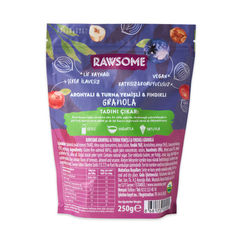 Glutensiz Aronyalı & Turna Yemişli & Fındıklı Granola 250 g