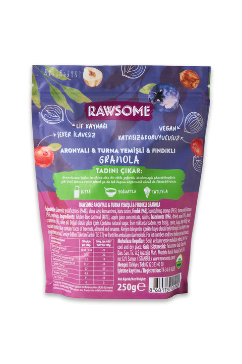 Glutensiz Aronyalı & Turna Yemişli & Fındıklı Granola 250 g