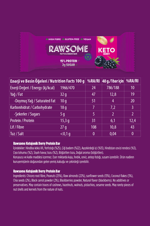 Ketojenik Berry Protein Bar (5 Adet)