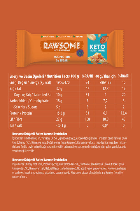 Ketojenik Salted Caramel Protein Bar (5 Adet)