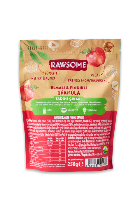 Glutensiz Elmalı & Fındıklı Granola 250 g