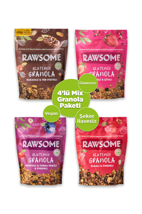 Glutensiz 4'lü Granola Paketi 4x250 g